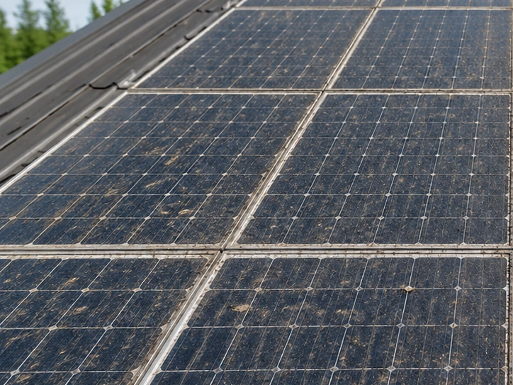Paneles solares sucios